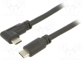 CU414, Cable; USB 3.2; USB C plug,USB C angled plug; 5m; black; 5Gbps