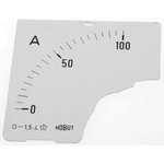 D72MC DIAL 0/100A, Panel Meter Scale For Shunt 75mV DC, 72mm x 72mm