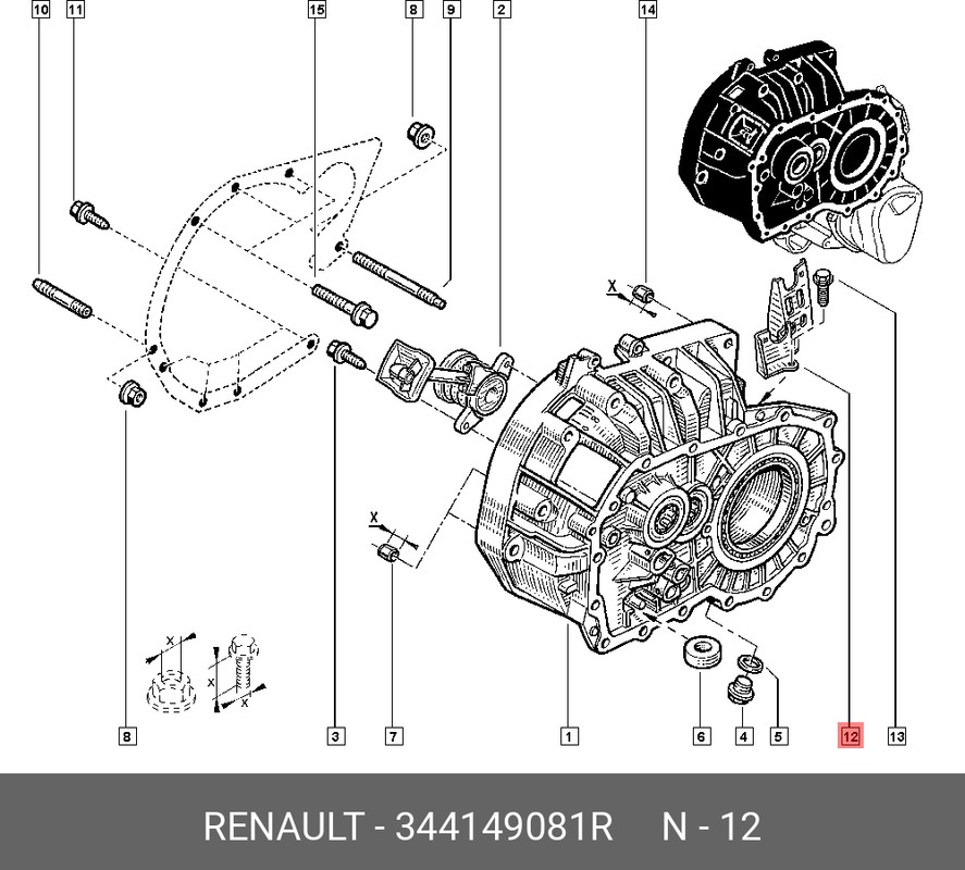 Держатель троса переключения Ларгус, X-Ray МКПП-BVM5, JR5 Renault