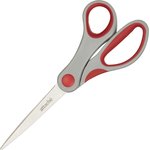 Scissors Attache 205 mm, plastic rubber. anatomical handles, red/grey
