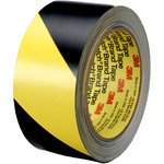 3M 5702 51mmx33m, 5702 Black, Yellow Vinyl 33m Hazard Tape, 0.14mm Thickness