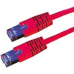 21.15.1381-40, Cat6 Male RJ45 to Male RJ45 Ethernet Cable, S/FTP, Red PVC Sheath, 10m