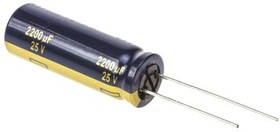 EEUFC1E222, Cap Aluminum Lytic 2200uF 25V 20% (12.5 X 35mm) Radial 5mm 2510mA 5000h 105C Automotive Bulk