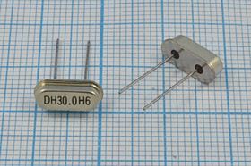 Кварцевый резонатор 30000 кГц, корпус HC49S3, нагрузочная емкость 20 пФ, точность настройки 20 ppm, марка AT-49, 3 гармоника KDS (DH30.0H6)