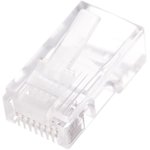 Вилка RJ-45 8P8C LC-8P8C-001 3-зубца кат.5e, 6 мкрн для одножильного кабеля 100 ...