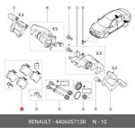 440605713R, Колодки тормозные дисковые задние RENAULT: CLIO III 08- ...