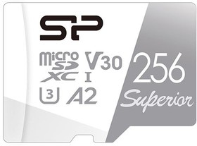 Фото 1/4 Карта памяти microSDXC UHS-I U3 Silicon Power Superior 256 ГБ, 100 МБ/с, Class 10, SP256GBSTXDA2V20, 1 шт., без адаптера