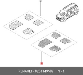 Ковры салона литьевые (грузовая версия 2 шт) RENAULT 8201149589