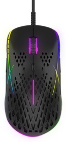 Фото 1/6 HIPER Aero A-2 Игровая мышь чёрная (USB, 8 кнопок, 6400 dpi, RGB подсветка)