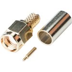 RND 205-00450, Connector, SMA, Brass, Plug, Straight, 50Ohm, Cable Mount ...