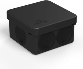 Фото 1/10 Коробка распределительная 60-0200-9005 для прямого монтажа двухкомпонентная безгалогенная (HF) чёрная 70х70х40 (150шт/кор) Промрукав