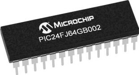 Фото 1/2 PIC24FJ64GB002-I/SP, MCU 16-bit PIC RISC 64KB Flash 2.5V/3.3V Automotive 28-Pin SPDIP Tube