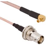 095-850-207-024, RF Cable Assemblies BNC Blkhd Jck - MMCX Plug 24 inch RG-316