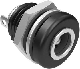 54-00151, Connector - DC jack - 5.5x2.1xL17.6 mm - panel mount - threaded - nut and washer - 105 °C