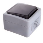 Розетка одинарная с з/к IP54 16А/250V серый LK AQUA IP54 80007