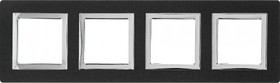 Фото 1/10 DKC Рамка из алюминия, "Avanti", черная, 4 поста (8 мод.)
