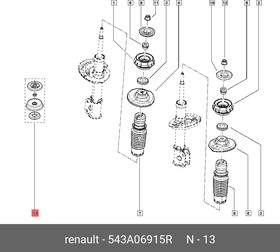 543A06915R, Ремкомплект опоры амортизатора Renault Duster 2012  Renault Logan 2005-2014 Renault Logan II 2014  R