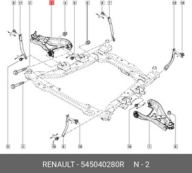 545040280R, Рычаг подвески передний правый RENAULT KAPTUR (2016 )