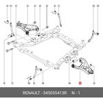 545055413R, Рычаг подвески передний левый RENAULT KAPTUR (2016 )