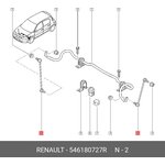546180727R, Тяга стабилизатора Renault Megane II 2003-2009 Renault Scenic II ...
