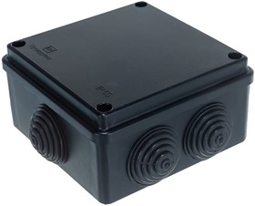 Фото 1/9 Коробка распределительная 40-0300-9005 для о/п безгалогенная HF черная 100х100х50 1 шт 40-0300-9005