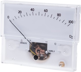 Фото 1/2 IS 11003, Analogue Panel Ammeter 1mA DC, 32.3mm x 73.7mm, ±1.5 % Moving Coil