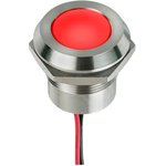 Q22Y5SXXSR24E, LED Panel Mount Indicators Supr Bright RED LED 24VDC 22mm Stls Stl