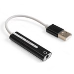 EX296332RUS, Кабель-адаптер для подключения телефонной гарнитуры к порту USB ExeGate  EX-AU-04B  (внешняя звуковая карта USB, 1x Jack3.5 F (