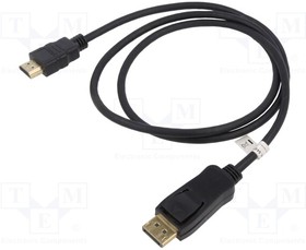 64835, Cable; DisplayPort 1.2,HDMI 1.4; DisplayPort plug,HDMI plug; 1m