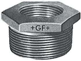Фото 1/2 770241240, Galvanised Malleable Iron Fitting, Straight Reducer Bush, Male BSPT 2in to Female BSPP 1-1/4in