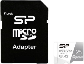 Фото 1/7 SP128GBSTXDA2V20SP, Флеш карта microSD 128GB Silicon Power Superior Pro A2 microSDXC Class 10 UHS-I U3 Colorful 100/80 Mb/s (SD адаптер)