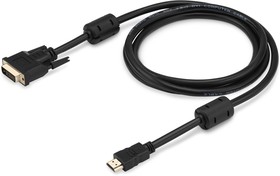 Фото 1/6 Кабель Buro HDMI (m) DVI-D (m) 1.8м (HDMI-19M-DVI-D-1.8M) феррит.кольца черный