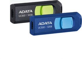 Фото 1/2 Флеш Диск A-DATA 32GB  ACHO-UC300-32G-RBK/GN  UC300, USB 3.2/TypeC, черный/зеленый