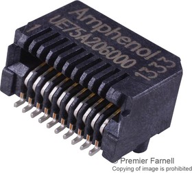 UE75A206000T, I/O Connectors 20P R/A SMT Recept Hi Speed Fixed Board