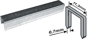 31372М, Скобы для степлера закаленные 11,3 мм х 0,7 мм, (узкие тип 53) 8 мм, 1000 шт.