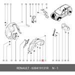 Подкрылок передний L Renault Duster RENAULT 6384 191 31R