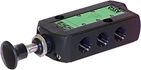 55102083, Push Button 3/2 Pneumatic Manual Control Valve 551 Series, G 1/4, 1/4in, III B