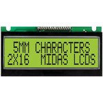 MC21605F6WE-SPTLY, MC21605F6WE-SPTLY F Alphanumeric LCD Display Yellow-Green ...