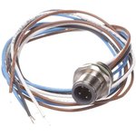 43-01009, Right Angle Male 4 way M12 to Unterminated Cable, 500mm