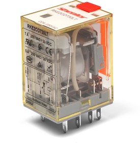 RKE4CO110L, Реле 4CO, 5A(250VAC/30VDC), 110VDC, мех. индикация, тест-кнопка с блокировкой, LED
