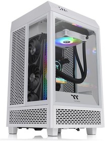 Фото 1/10 Корпус Thermaltake The Tower 100 белый без БП miniITX 1x120mm 3x140mm 2xUSB3.0 audio bott PSU