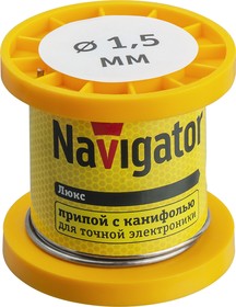 Фото 1/3 Припой Navigator 93 077 NEM-Pos02-61K-1.5-K50 (ПОС-61, катушка, 1.5 мм, 50 гр)