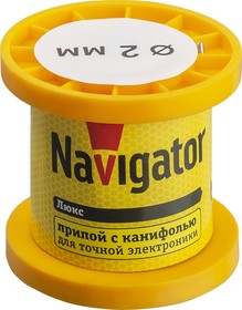 Фото 1/3 Припой Navigator 93 078 NEM-Pos02-61K-2-K50 (ПОС-61, катушка, 2 мм, 50 гр)