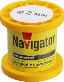 Фото 1/3 Припой Navigator 93 081 NEM-Pos02-63K-2-K50 (ПОС-63, катушка, 2 мм, 50 гр)