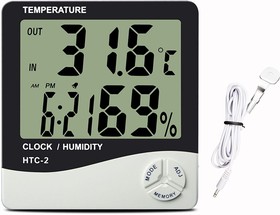 Фото 1/3 HTC-2 термометр с влажностью и часами