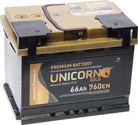 6СТ66(1), Аккумулятор UNICORN Gold 66А/ч