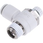 AS2201F-02-06S, AS Series Threaded Speed Controller, R 1/4 Male Inlet Port x R ...