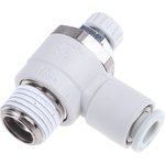 AS2201F-02-06S, AS Series Threaded Speed Controller, R 1/4 Male Inlet Port x R ...