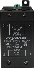 Фото 1/7 CMRD4845, Sensata Crydom Solid State Relay, 45 A Load, DIN Rail Mount, 530 V Load, 32 V Control