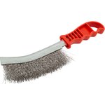 38407, Корщетка с изогнутой пластиковой ручкой, стальная тип А